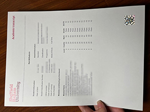 Sheffield Hallam University transcript copy