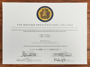 Boston Architectural College diploma copy