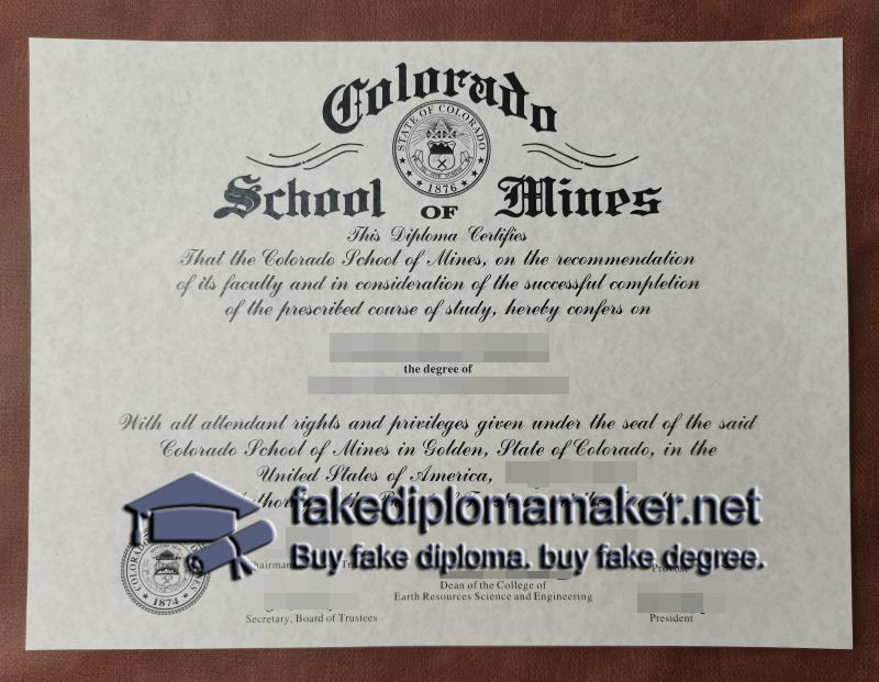 Colorado School of Mines diploma 
