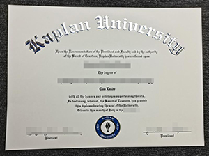 Kaplan University diploma copy