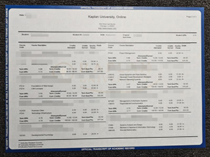 Kaplan University transcript copy