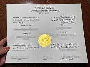 Lebanese American University diploma copy