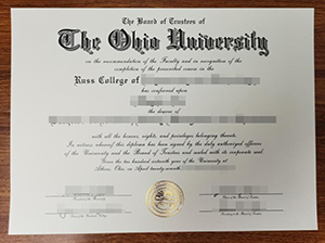 Ohio University diploma copy