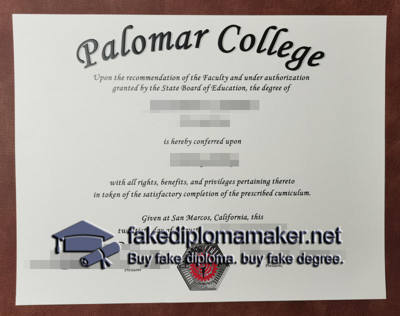 Palomar College diploma