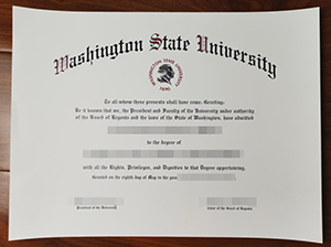 Washington State University diploma copy