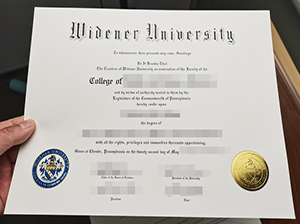 Widener University diploma copy