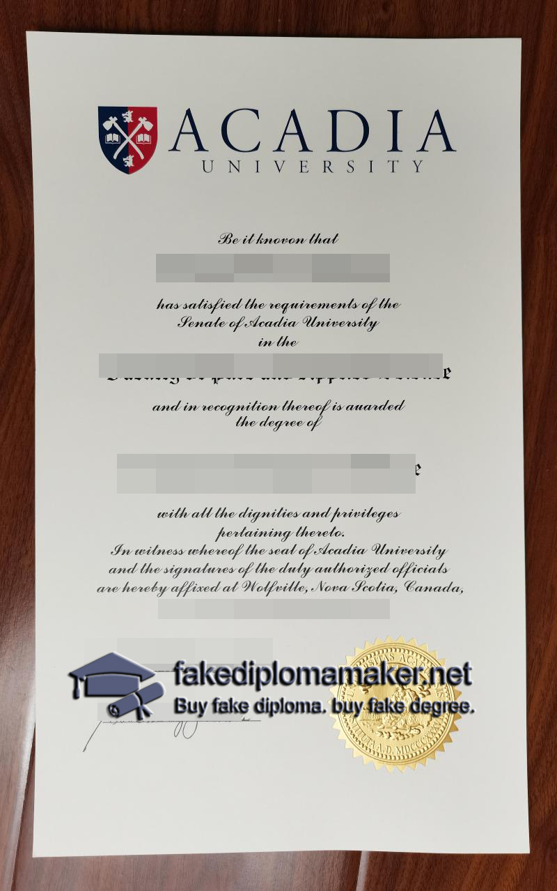 Acadia University diploma