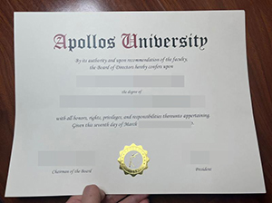 Apollos University diploma copy