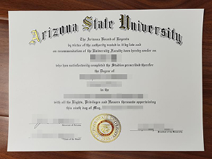 Arizona State University diploma copy