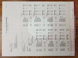 Arizona State University transcript copy