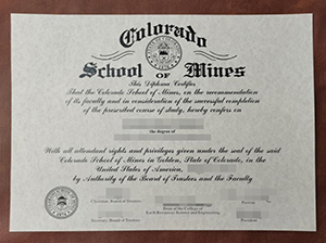 Colorado School of Mines diploma copy