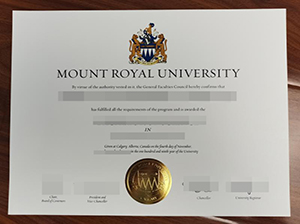 Mount Royal University diploma copy