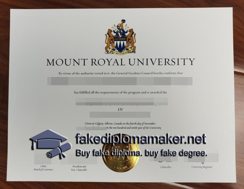 Mount Royal University diploma