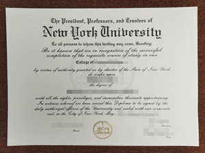 New York University diploma copy