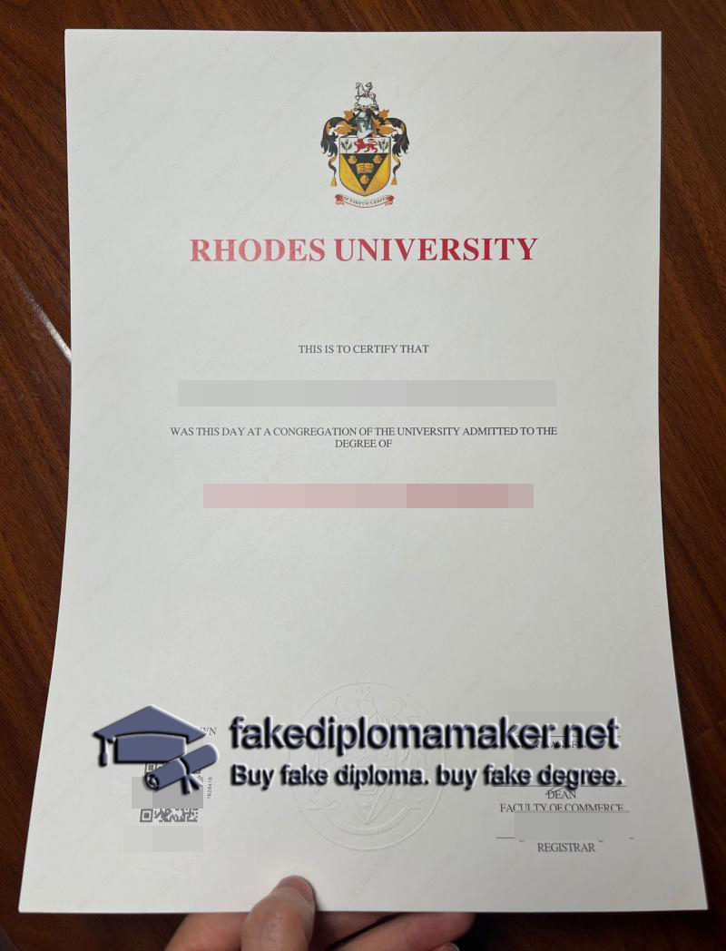 Rhodes University diploma