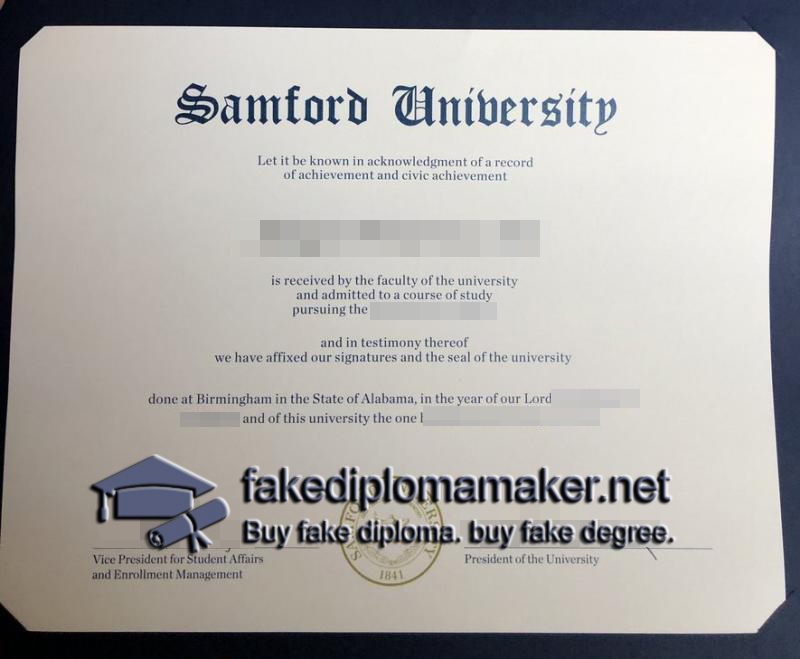 Samford University diploma