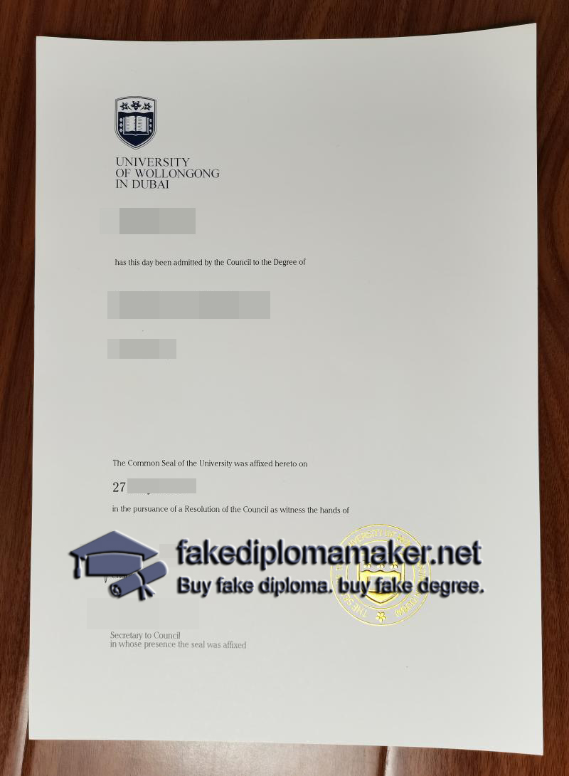 UOWD diploma