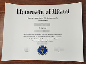 University of Miami degree copy