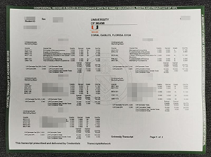 University of Miami transcript copy