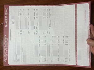 University of Minnesota transcript copy