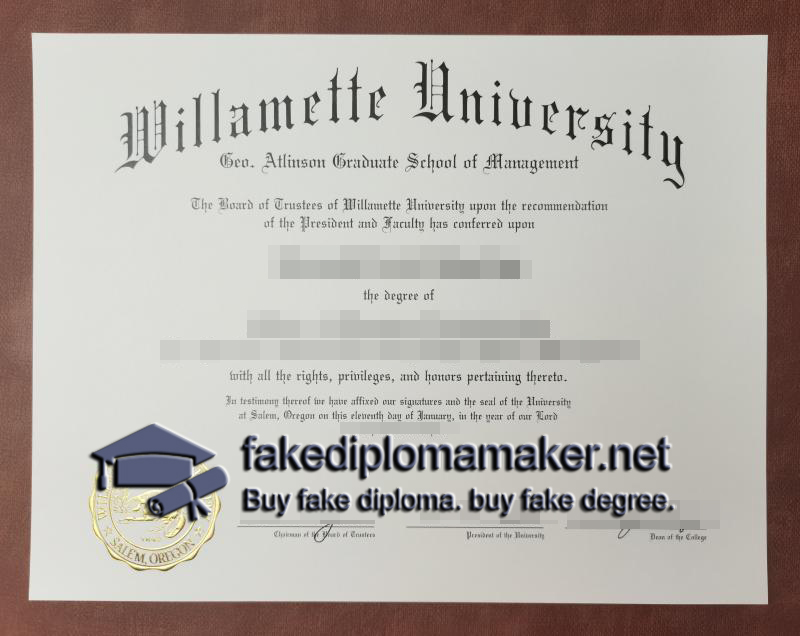 Willamette University diploma