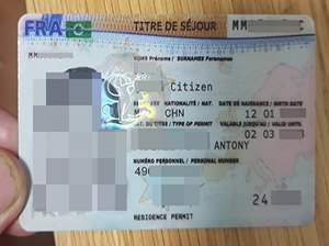 France Residence Permit card