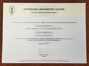 Katholieke Universiteit Leuven diploma copy