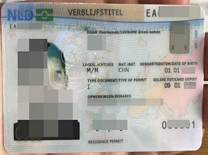 Netherlands Residence Permit copy