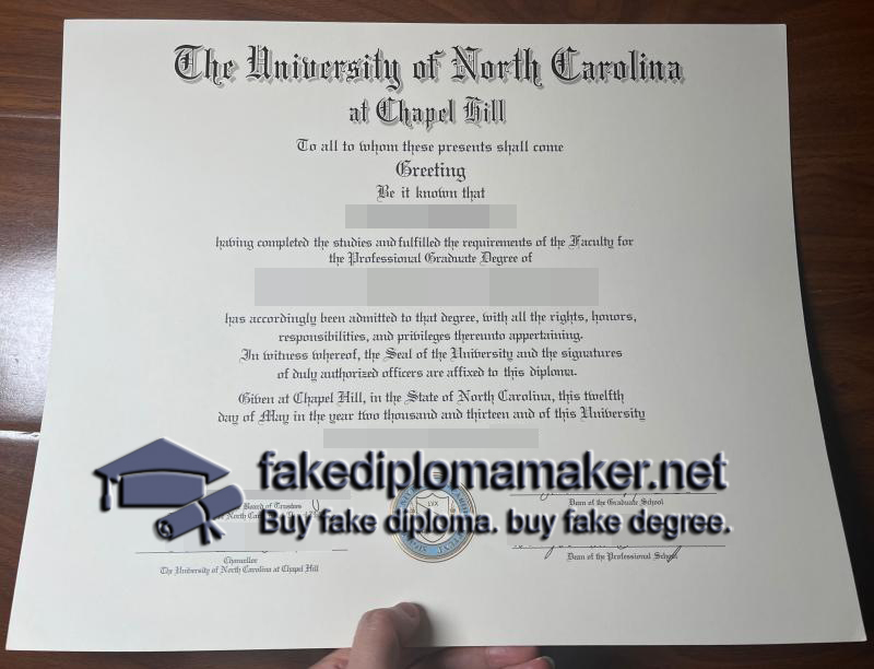 UNC Chapel Hill diploma