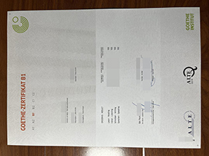 GOETHE-ZERTIFIKAT B1 Certificate copy