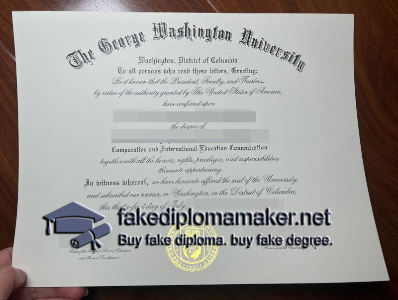 George Washington University diploma