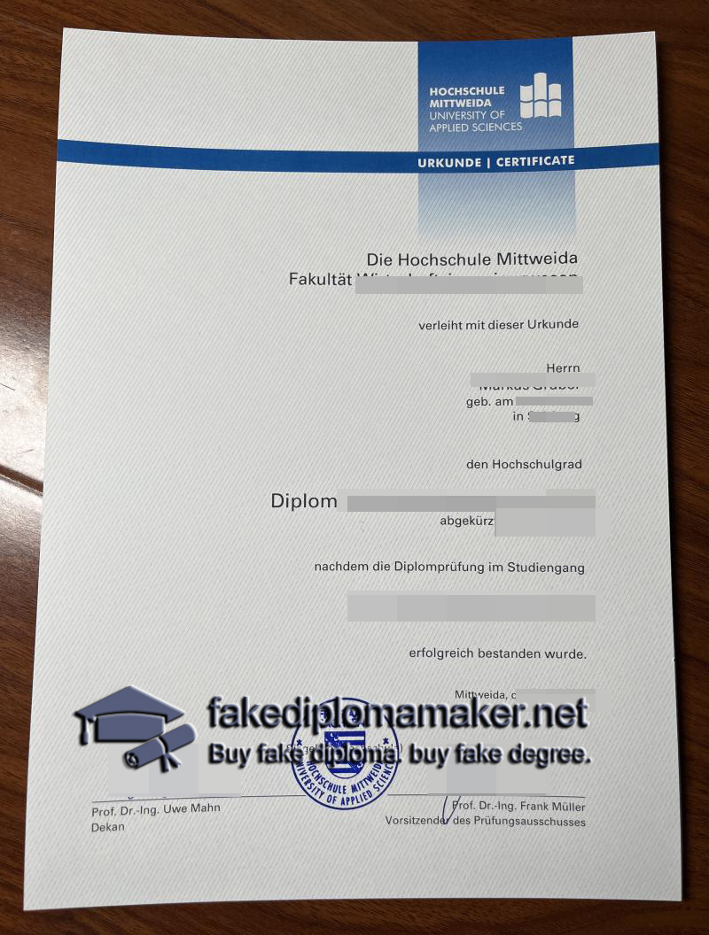 Hochschule Mittweida Urkunde