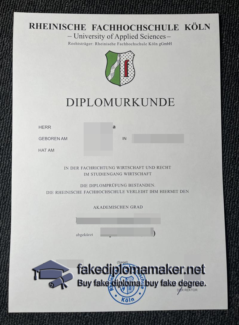 Rheinische Fachhochschule Köln Diplomurkunde