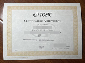 TOEIC Certificate copy