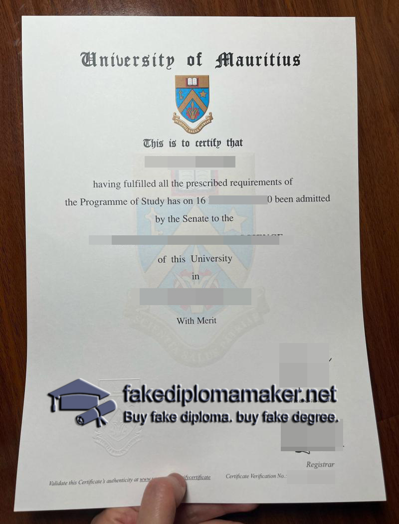 University of Mauritius diploma