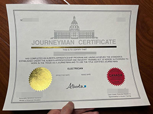 Journeyman Electrician Certificate copy