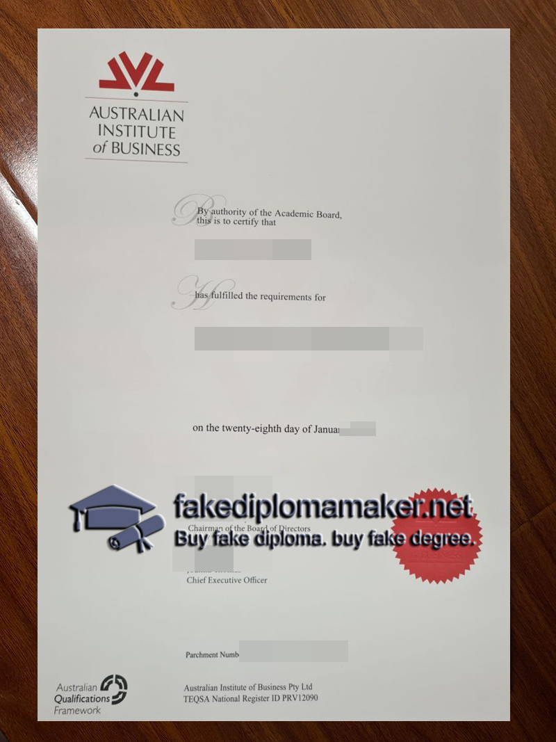 Australian Institute of Business diploma