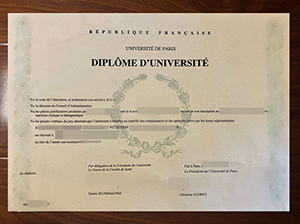 Université de Paris diploma copy