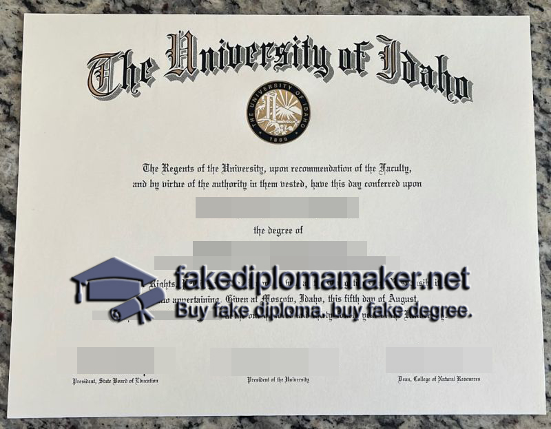 University of Idaho diploma