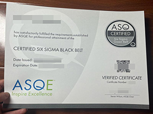 ASQ certificate replica