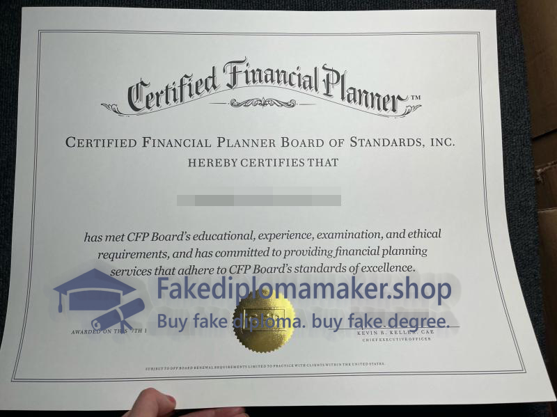 buy CFP Certificate, fake Certified Financial Planner certification