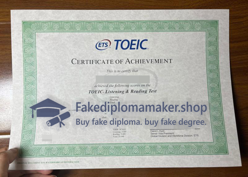 ETS TOEIC Certificate