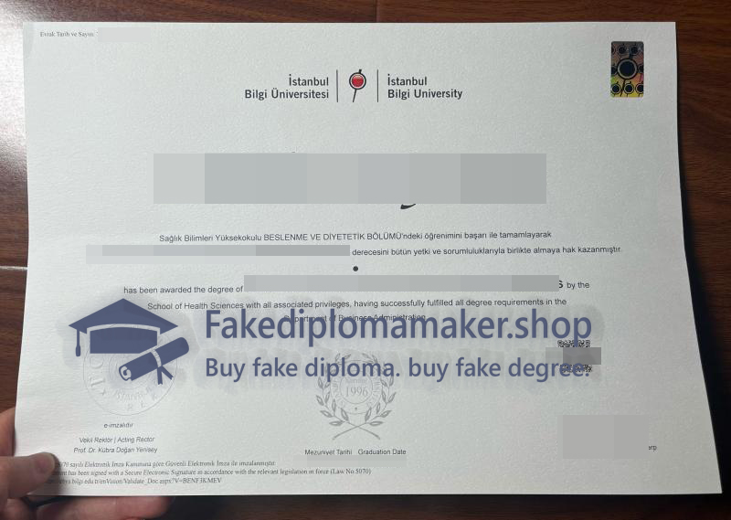 Istanbul Bilgi University diploma