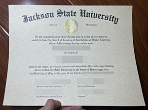 Jackson State University diploma copy