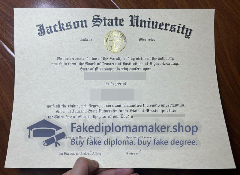 Jackson State University diploma