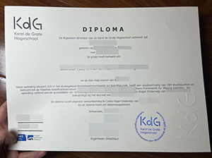 Karel de Grote Hogeschool diploma copy