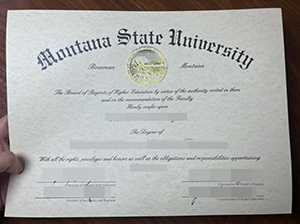 Montana State University diploma copy