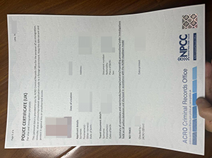 UK Police Certificate copy