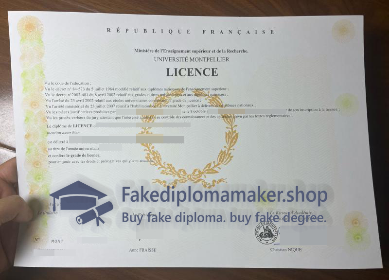 Université de Montpellier diploma