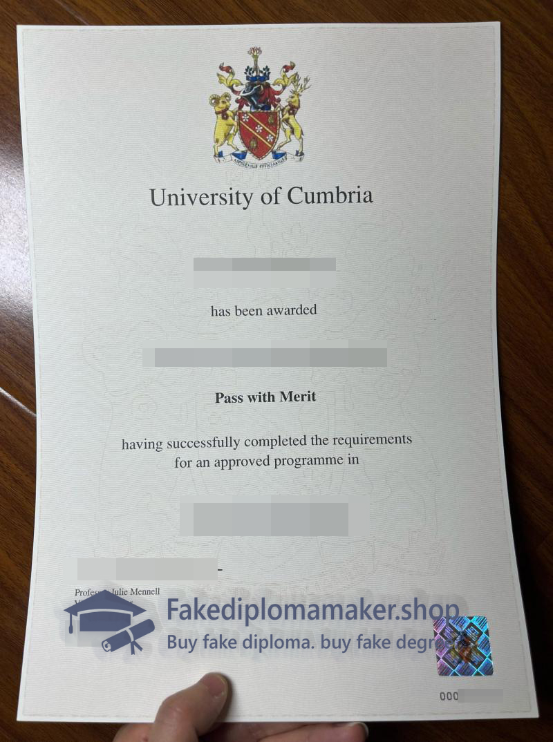 University of Cumbria diploma